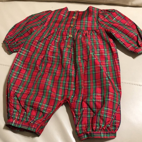 Holiday Baby Plaid One Piece - Picture 2 of 4